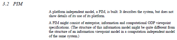 MDA PIM model