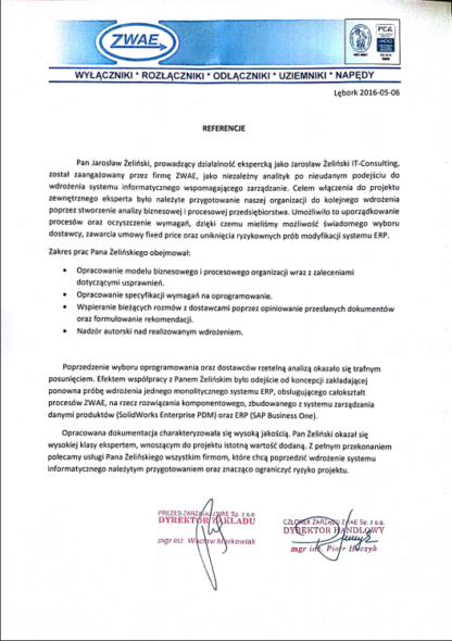 Read more about the article Referencje ZWAE
